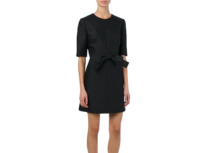 Saint Laurent Schwarzes Bogen Shift Cocktailkleid - Ansicht 2