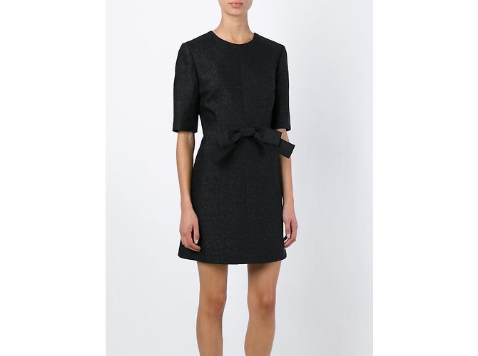 Saint Laurent Schwarzes Bogen Shift Cocktailkleid - Ansicht 3