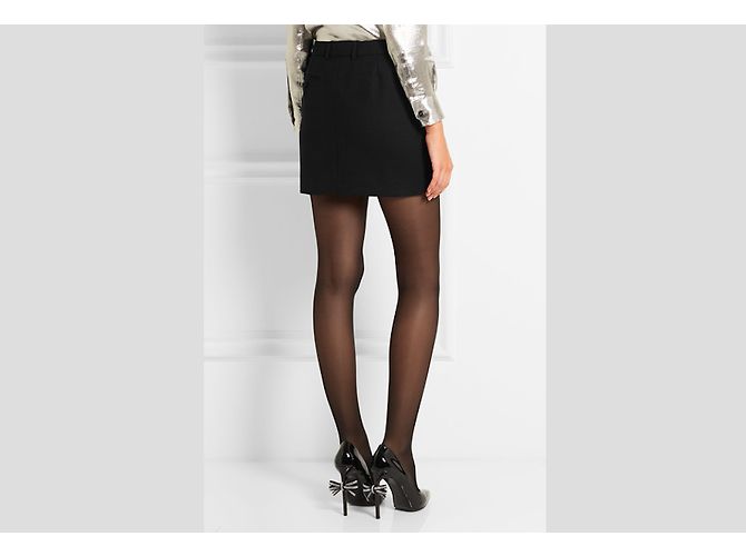 Minifalda de esmoquin negra de Saint Laurent Negro - vista 4