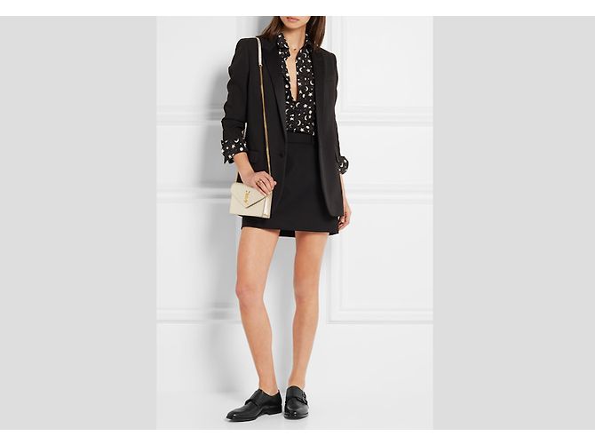 Minifalda de esmoquin negra de Saint Laurent Negro - vista 6