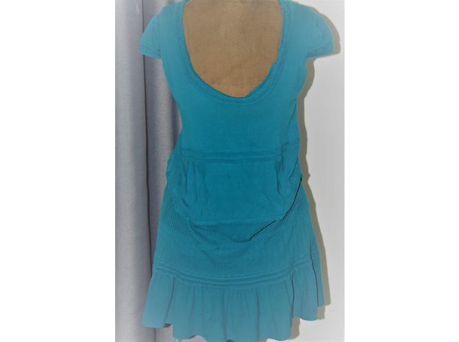 Vestido largo Liu.Jo de malla de algodón azul verde - vista 8