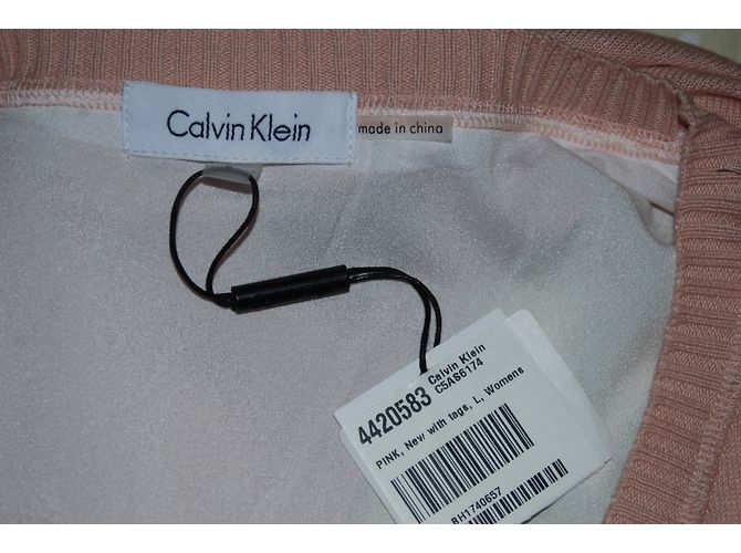 Suéter Calvin Klein Rosa en Algodón L Blanco Beige - vista 11