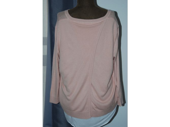 Suéter Calvin Klein Rosa en Algodón L Blanco Beige - vista 3