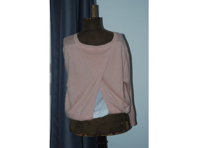 Suéter Calvin Klein Rosa en Algodón L Blanco Beige - vista 7
