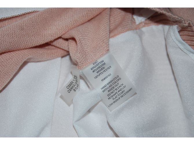 Suéter Calvin Klein Rosa en Algodón L Blanco Beige - vista 8