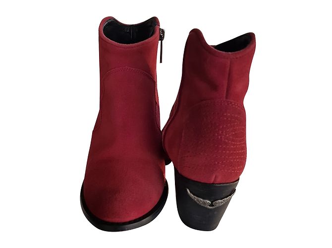 Botines Zadig & Voltaire MOLLY de cuero rojo oscuro Burdeos - vista 2