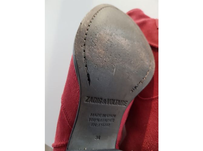 Botines Zadig & Voltaire MOLLY de cuero rojo oscuro Burdeos - vista 6