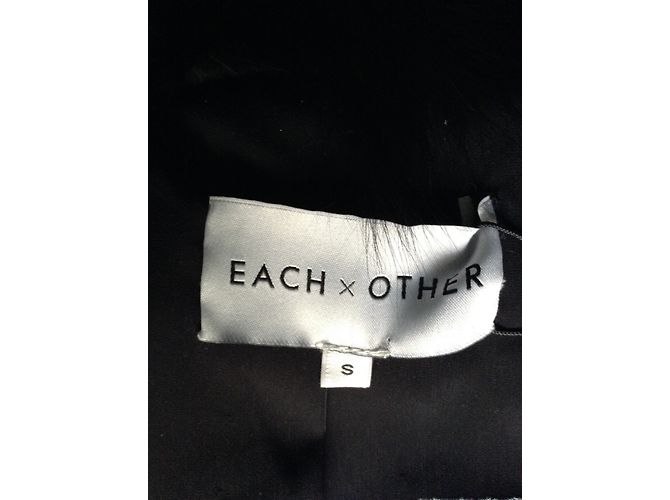 Each X Other Giacca in volpe nera e righe bianche Nero - vista 4