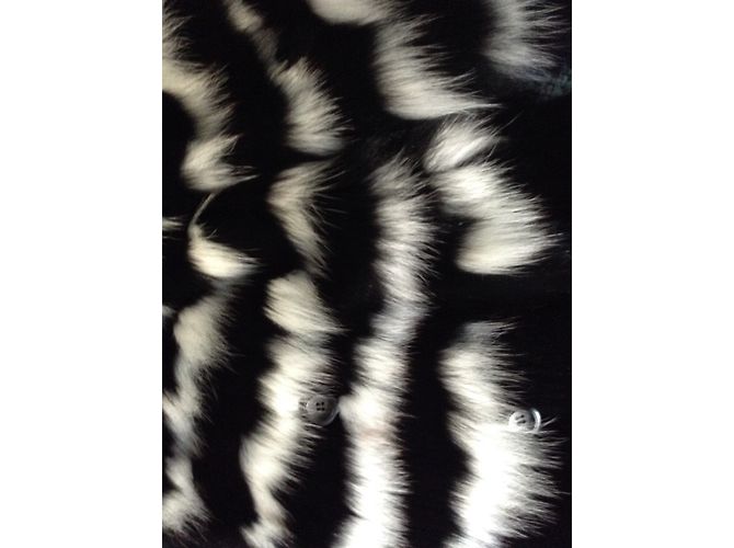 Each X Other Giacca in volpe nera e righe bianche Nero - vista 6