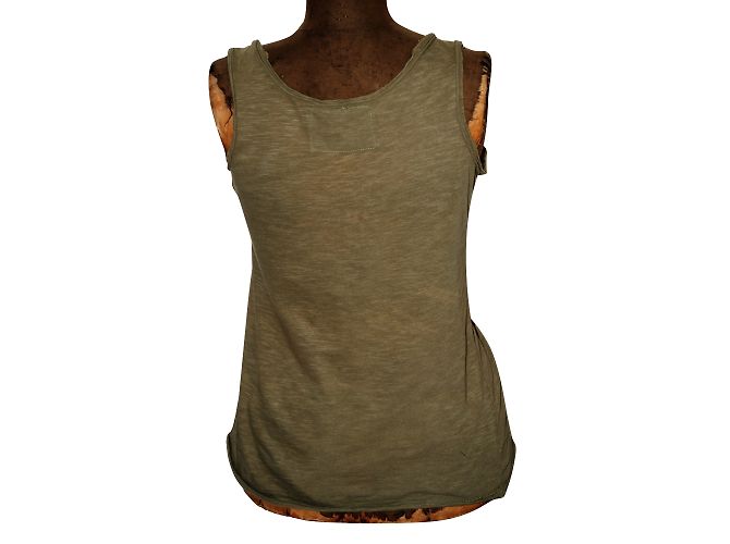 Camiseta sin mangas Berenice de algodón caqui Talla M - vista 2