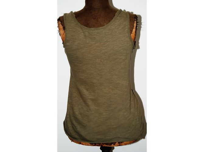 Camiseta sin mangas Berenice de algodón caqui Talla M - vista 4