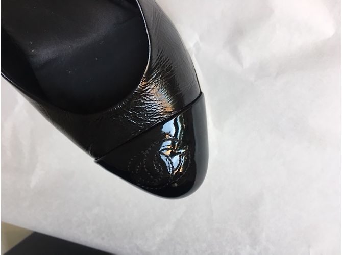 Décolleté Chanel in pelle nera con tacco 8cm Nero - vista 12