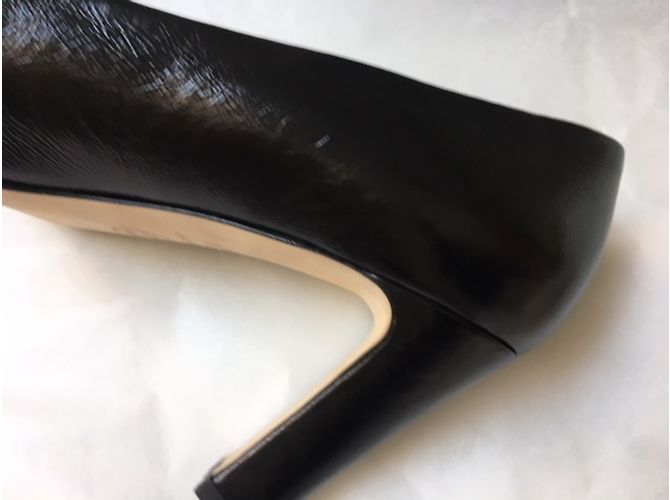 Décolleté Chanel in pelle nera con tacco 8cm Nero - vista 18