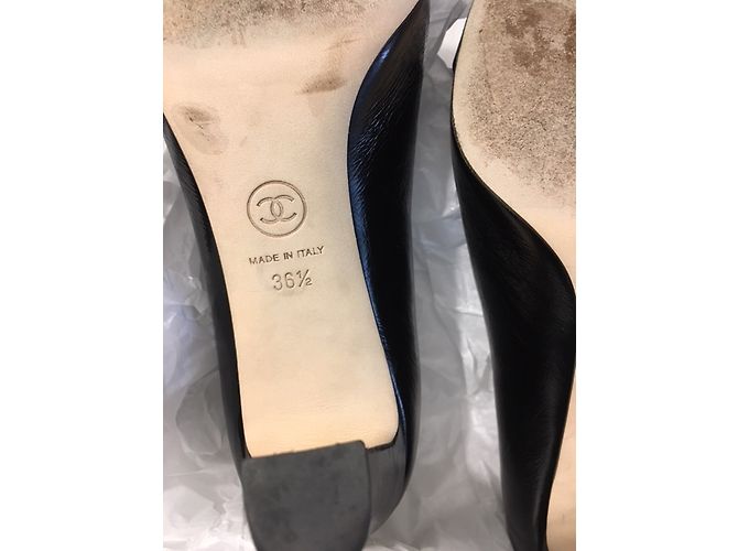 Décolleté Chanel in pelle nera con tacco 8cm Nero - vista 23