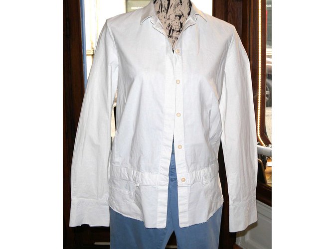 Hussein Chalayan Top Bianco Grigio - vista 3