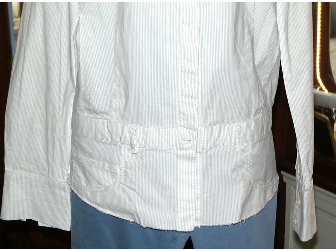 Hussein Chalayan Top Bianco Grigio - vista 5