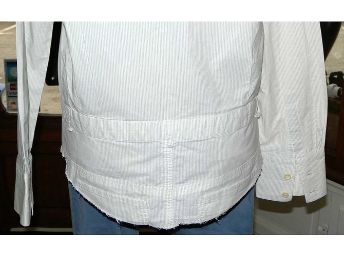 Hussein Chalayan Top Bianco Grigio - vista 6