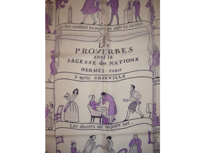 Hermès Les PROVERBES sont la SAGESSA delle NATIONS d'après Granville Multicolore - vista 6