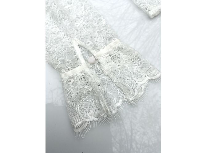 Top de encaje blanco y cinta de terciopelo Maje - vista 3