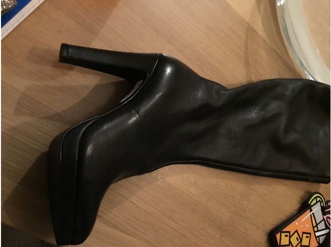 Autre Marque Botas altas de cuero San marina negras Negro - vista 4