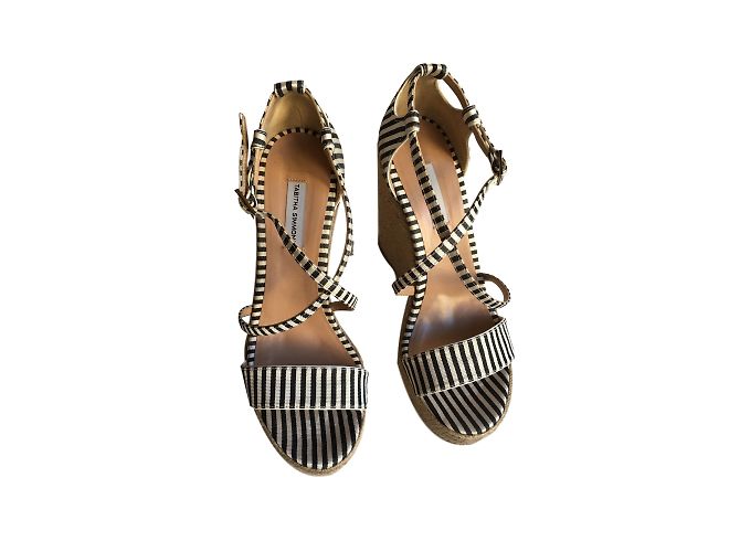 Tabitha Simmons Jenny Espadrilles Black Eggshell - view 2
