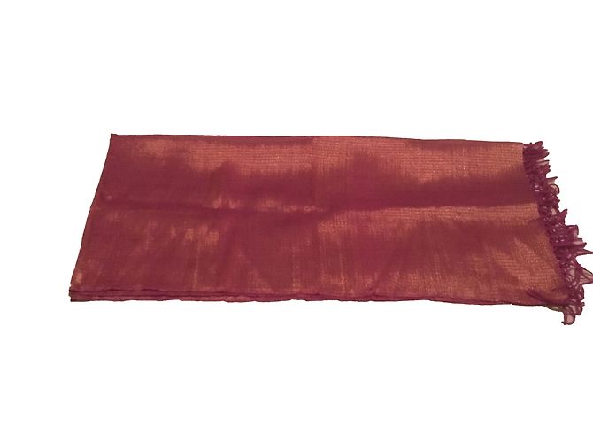 Autre Marque Sciarpa Nimbu rosa con frange in taffetà - vista 2