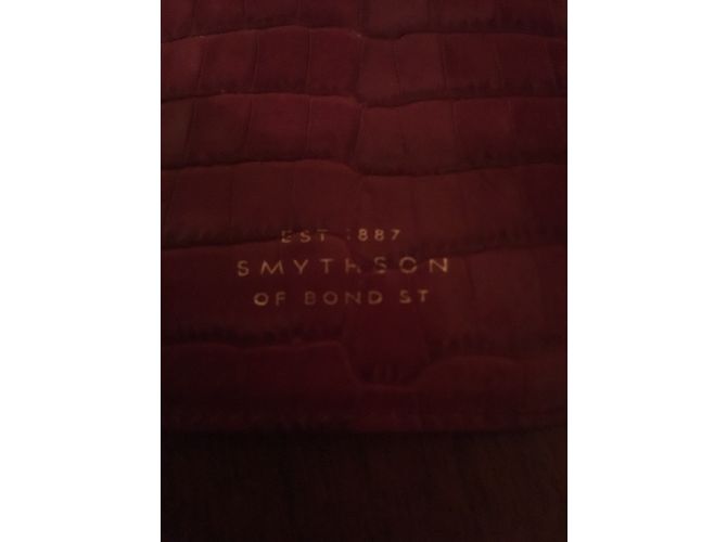 Custodia Smythson iPhone SE in pelle croco viola Porpora - vista 5