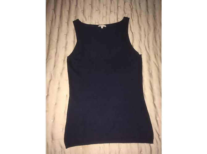 Top Parosh in seta e cashmere blu navy XS - vista 3