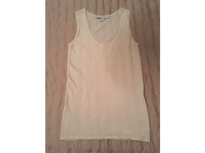 Autre Marque Top in seta e cashmere color eggshell XS Bianco sporco - vista 3