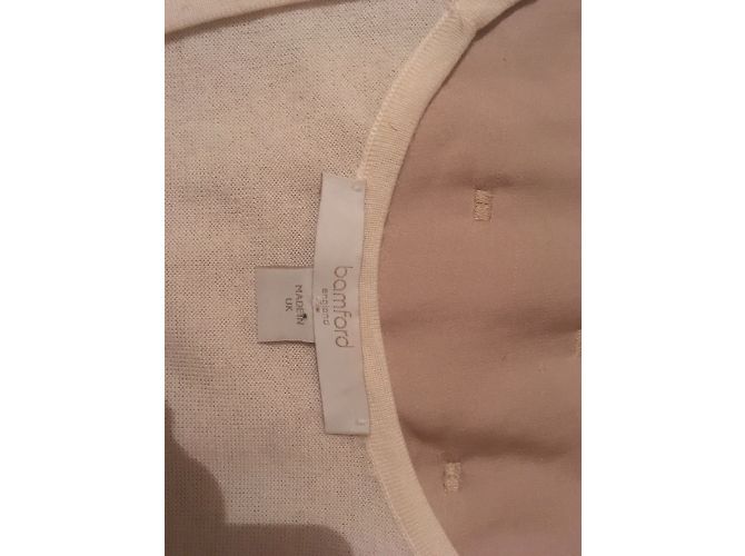 Autre Marque Top in seta e cashmere color eggshell XS Bianco sporco - vista 4