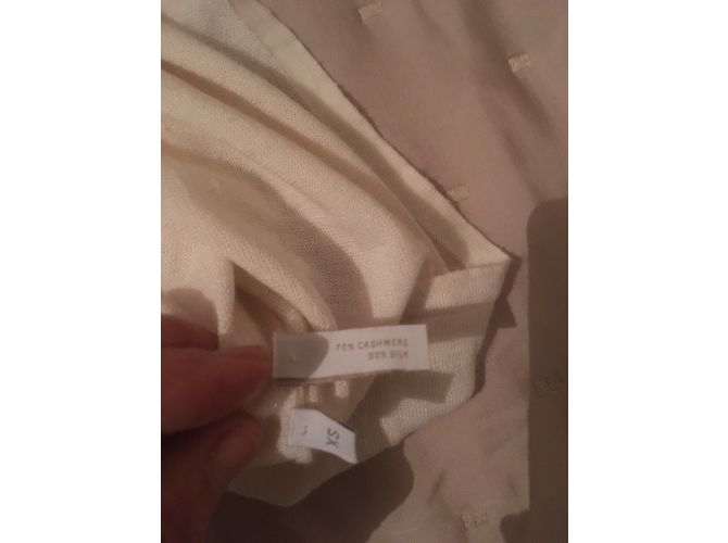 Autre Marque Top in seta e cashmere color eggshell XS Bianco sporco - vista 5