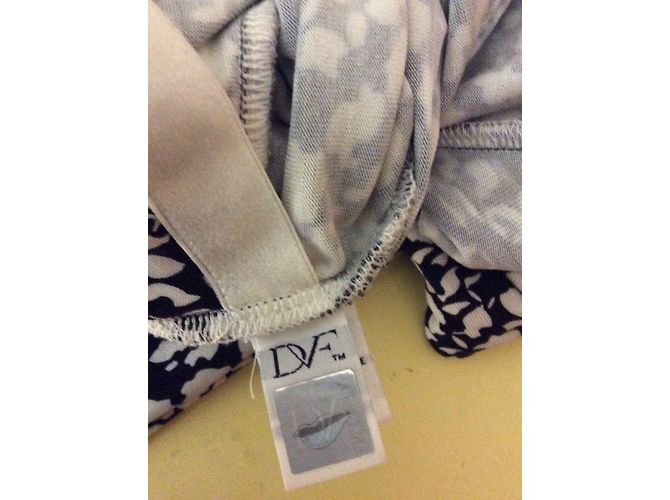 Diane Von Furstenberg Seidenkleid drapierte Jersey Schwarz Weiß - Ansicht 6