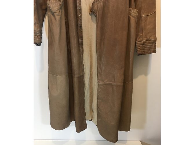 Cappotto Marni in pelle castagna - vista 8
