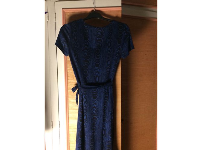 Diane Von Furstenberg Kleid aus blauer Seide - Ansicht 6