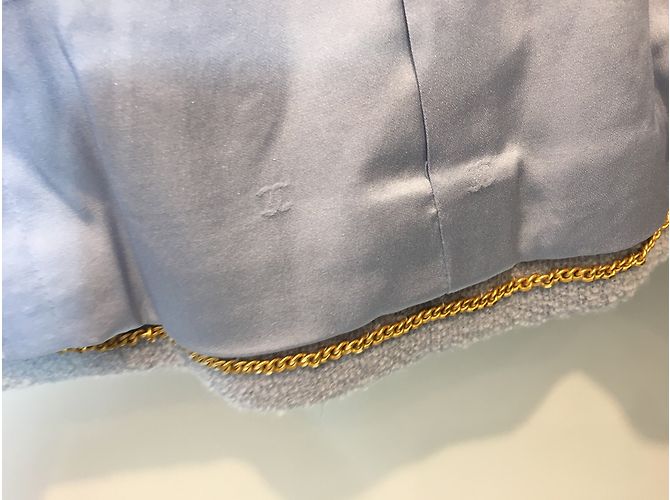 Chanel Rockanzug Blau Wolle Nylon 36FR - Ansicht 10