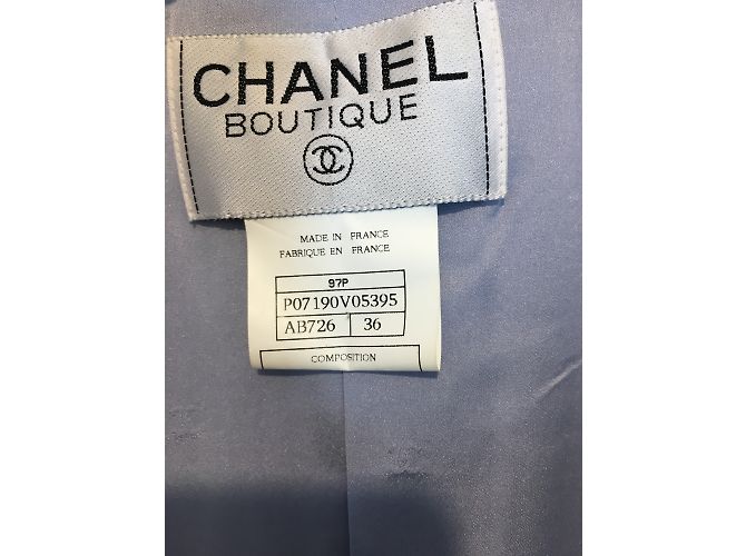 Chanel Rockanzug Blau Wolle Nylon 36FR - Ansicht 11