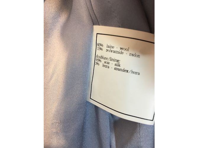 Chanel Rockanzug Blau Wolle Nylon 36FR - Ansicht 12