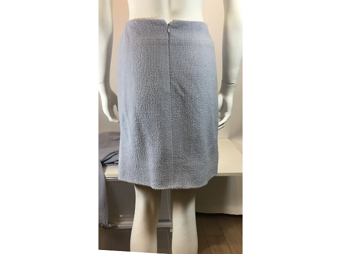 Chanel Rockanzug Blau Wolle Nylon 36FR - Ansicht 14