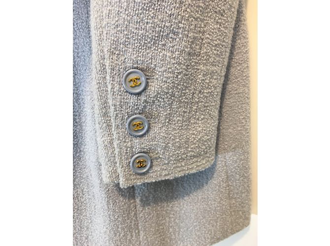 Chanel Rockanzug Blau Wolle Nylon 36FR - Ansicht 6