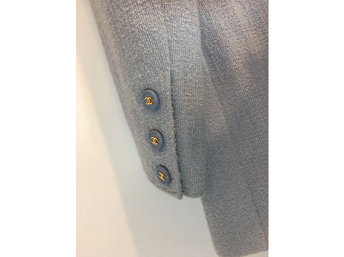 Chanel Rockanzug Blau Wolle Nylon 36FR - Ansicht 7