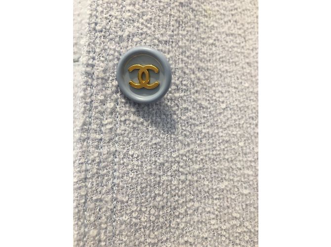 Chanel Rockanzug Blau Wolle Nylon 36FR - Ansicht 9