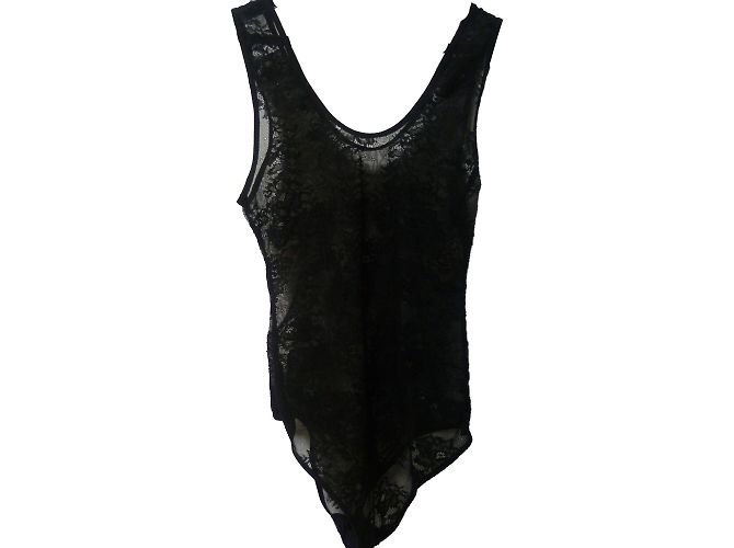 Autre Marque Body in pizzo nero - vista 2