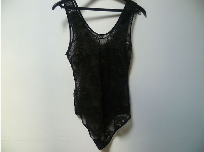 Autre Marque Body in pizzo nero - vista 3