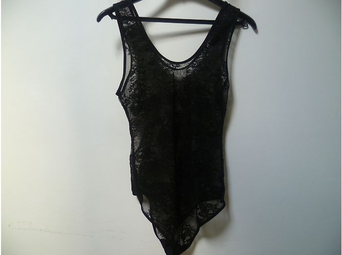 Autre Marque Body in pizzo nero - vista 4