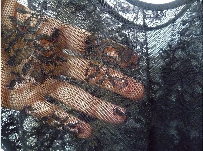 Autre Marque Body in pizzo nero - vista 8
