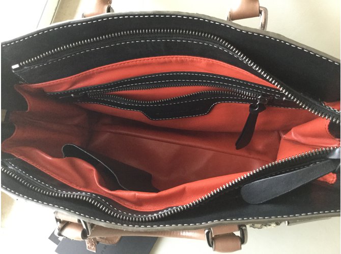 Barbara Bui Handtasche aus Python und Leder Braun - Ansicht 6