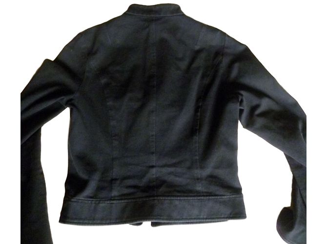 Autre Marque Chaqueta negra de algodón con cuello mao Negro - vista 2