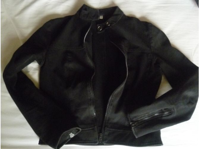 Autre Marque Chaqueta negra de algodón con cuello mao Negro - vista 3