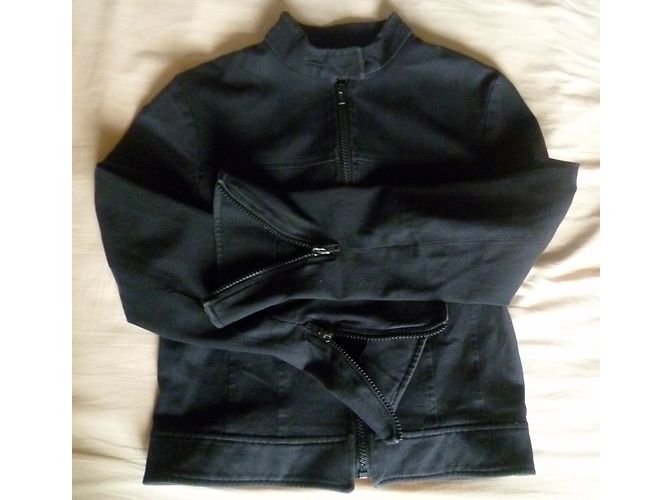Autre Marque Chaqueta negra de algodón con cuello mao Negro - vista 4