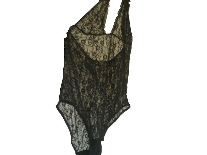 inconnue Body de encaje negro con espalda descubierta - vista 2